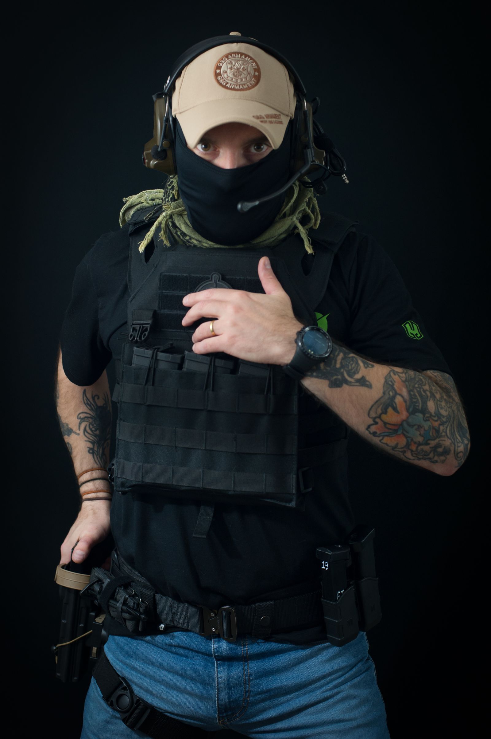 Détail de ceinture tactique et gilet